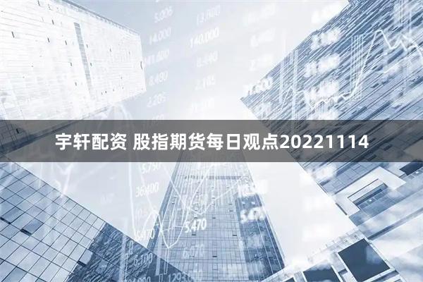 宇轩配资 股指期货每日观点20221114